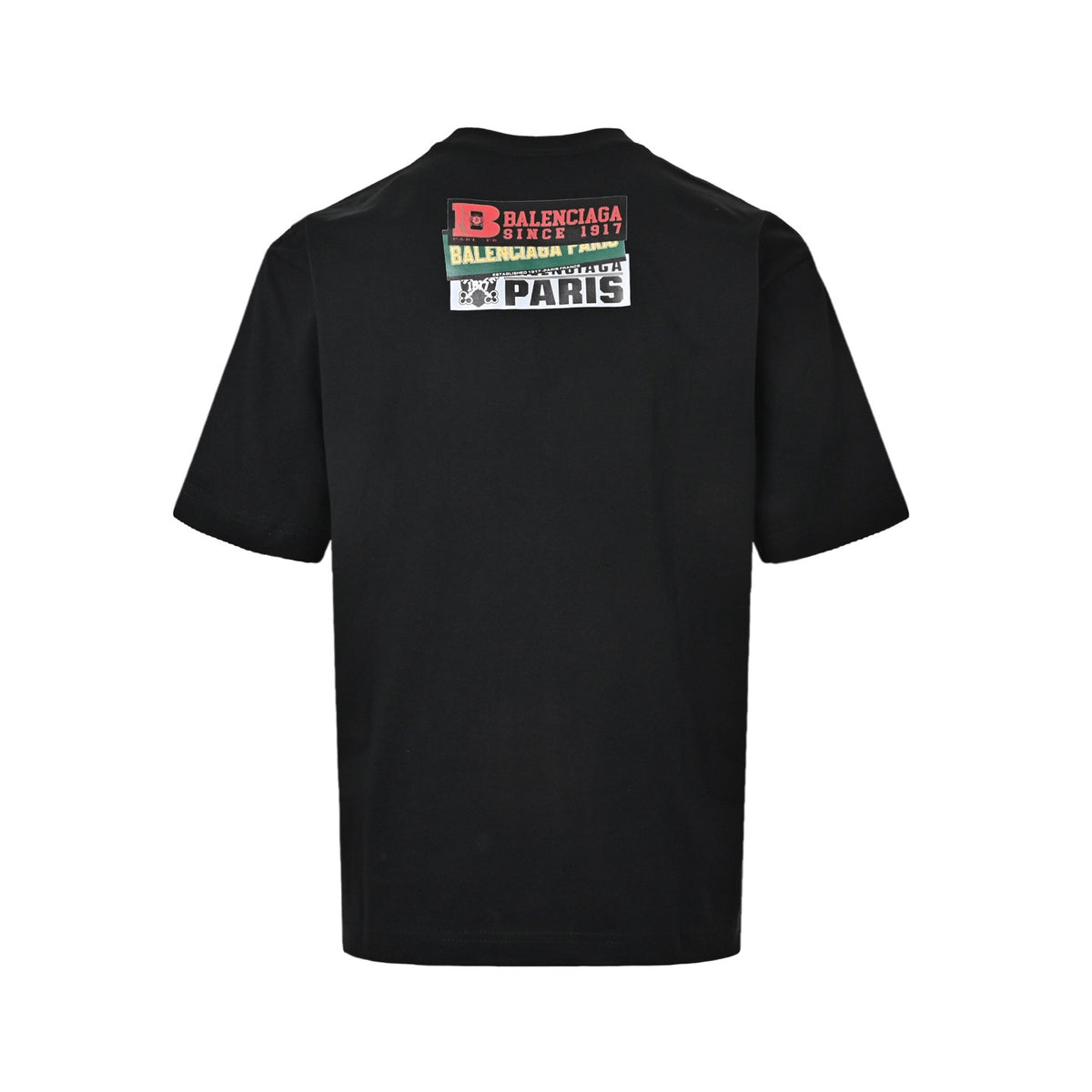Balenciaga/Balanciaga 26ss stacked label tape printed letter embroidery short sleeves
