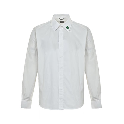 Dior CD four-leaf clover collar embroidered long-sleeved shirt