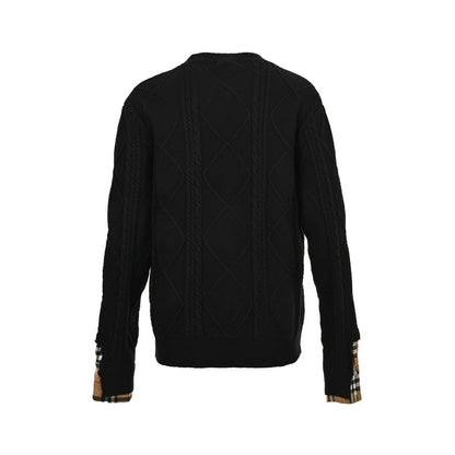 Burberry fake two piece patchwork crew neck sweater