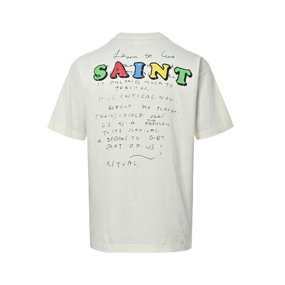 SAINT MICHAEL Einstein printed short sleeves