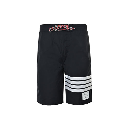 ThomBrowne/Thom Brown nylon four-bar colorful drawstring shorts