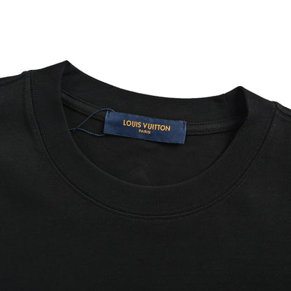 Louis Vuitton deconstructed logo embroidered letter short sleeves