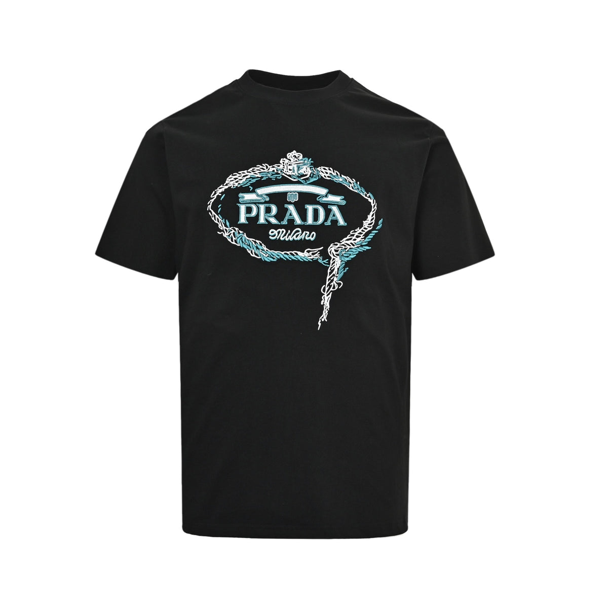 Prada knot logo embroidered short sleeves