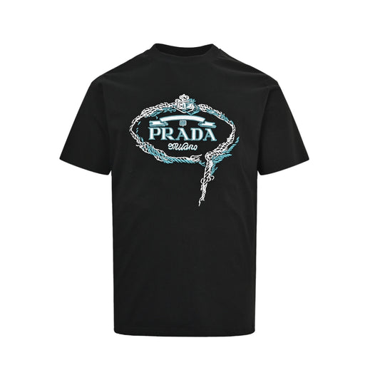 Prada knot logo embroidered short sleeves