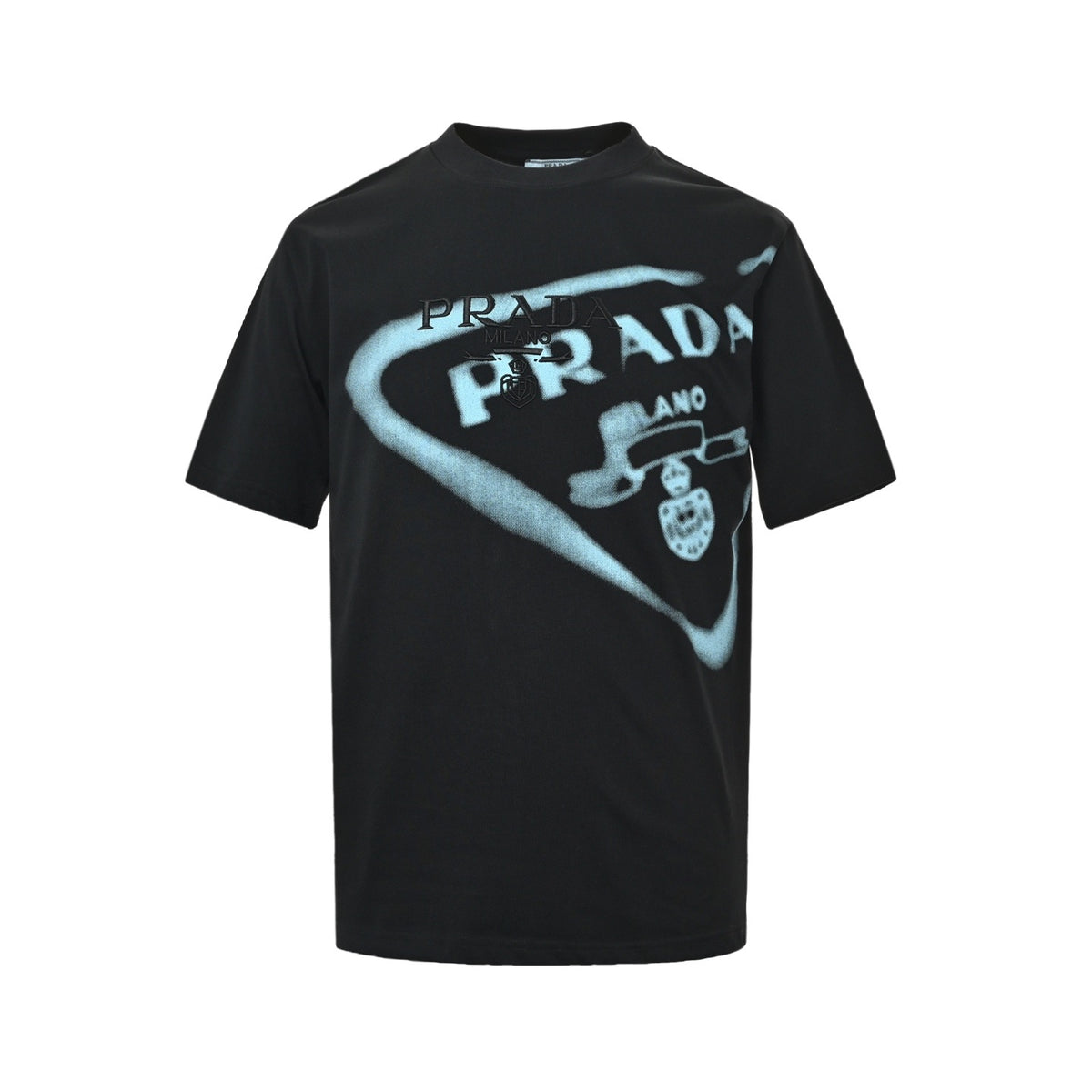 Prada 26ss inverted triangle inkjet printed logo short sleeves