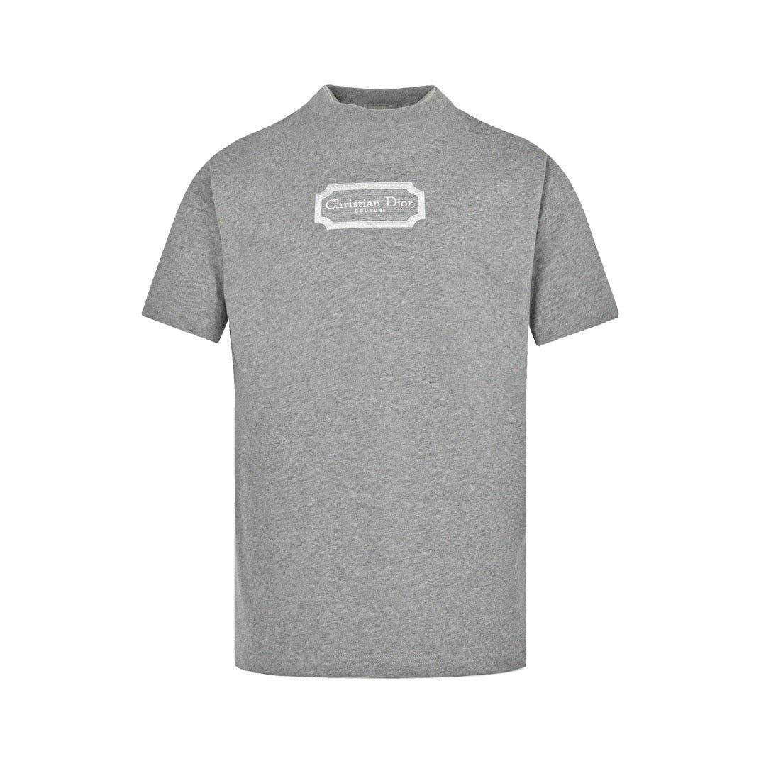 Dior 23ss embroidered silver logo short sleeves
