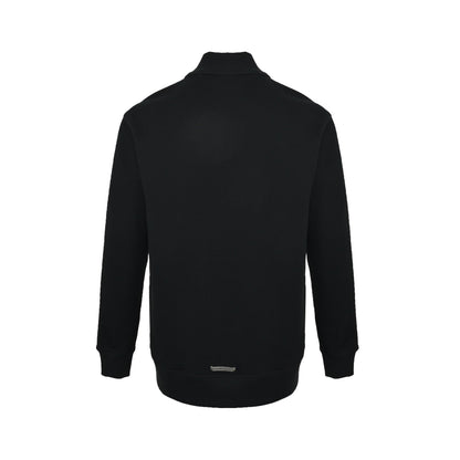 Chrome Hearts/Chrome Heart Cross Half-Zip Leather Stand Collar Sweatshirt