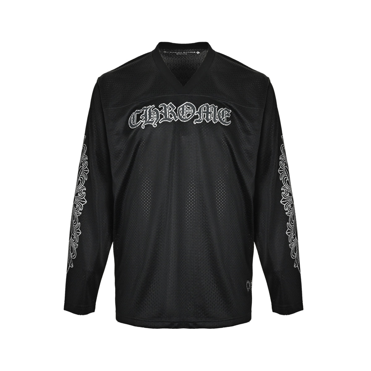 Chrome Hearts/Chrome Heart Glitter Sanskrit Hockey Mesh Long Sleeve