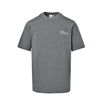Dior short sleeves with dark letter embroidery on the chest