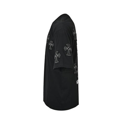 Chrome Hearts multi-label patch cross embroidery short sleeves