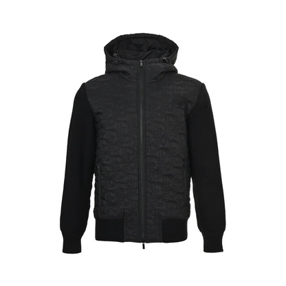 Dior 24Fw quilted monogram knitted patchwork hooded cotton jacket