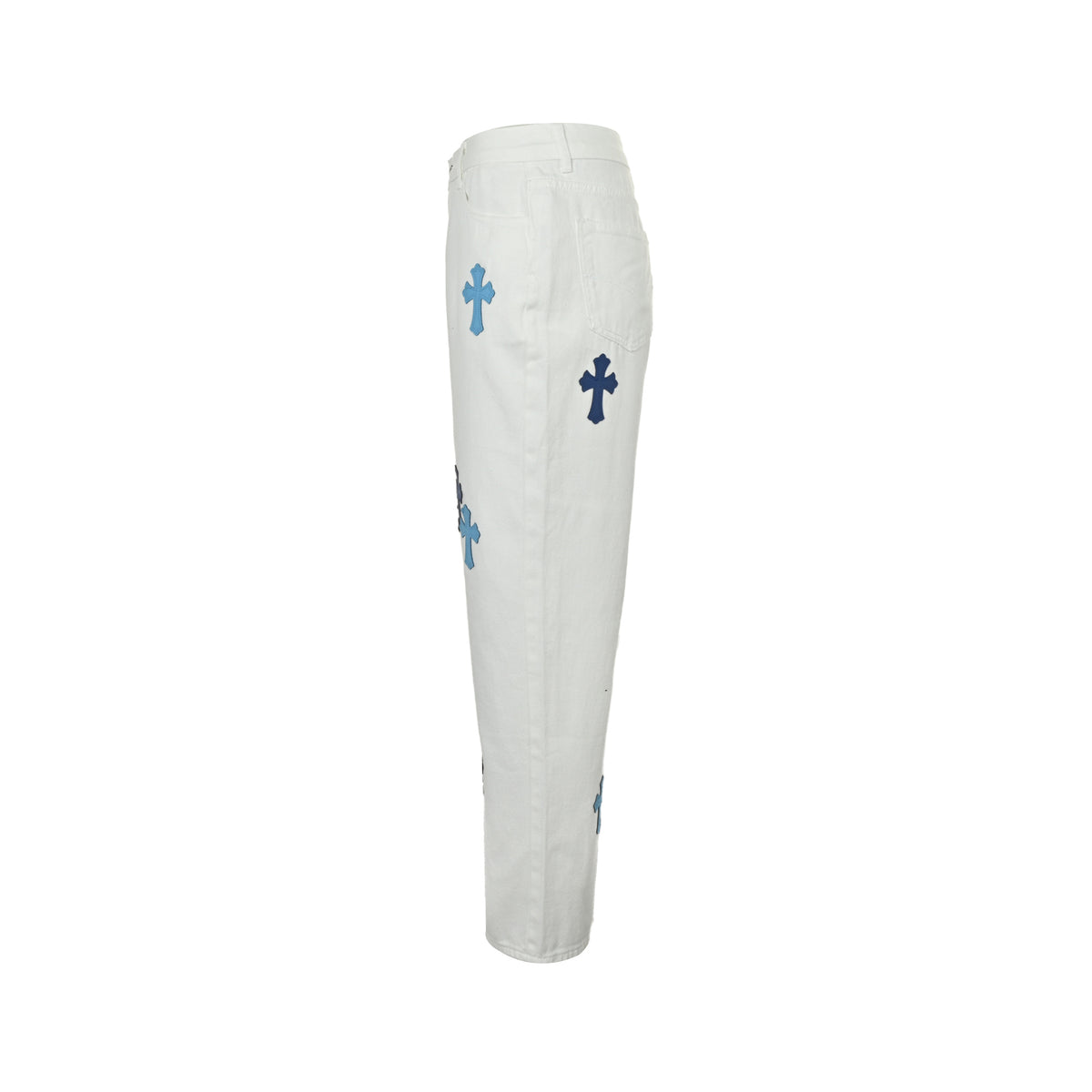 Chrome Hearts/Chrome Heart cross patch embroidered washed jeans