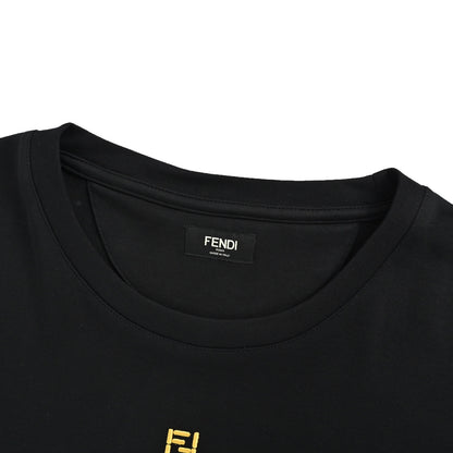 Fendi colorful FF logo embroidered short sleeves