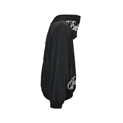 Balenciaga/Balanciaga hooded sports jacket with cursive signature lettering embroidery