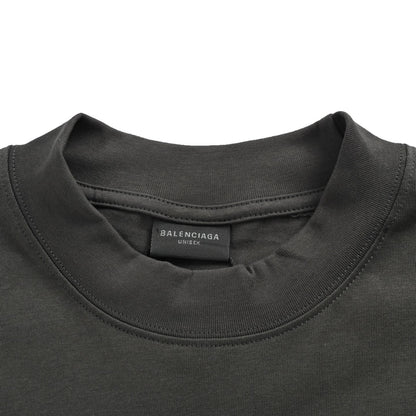 Balenciaga/Balanciaga 26ss badge printed distressed short sleeves