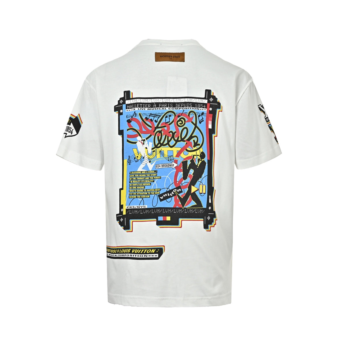 Louis Vuitton front and rear musician direct-print printed short-sleeves