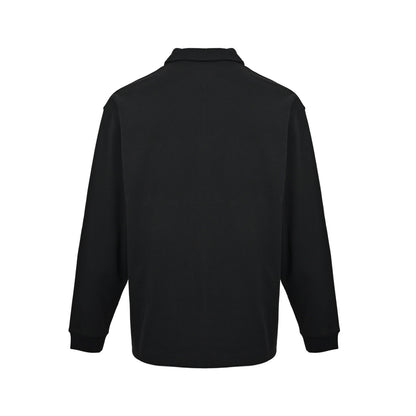 Bottega Veneta/BV half-zip woven pocket long-sleeved POLO shirt