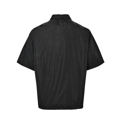 Prada triangle zipper short-sleeved shirt