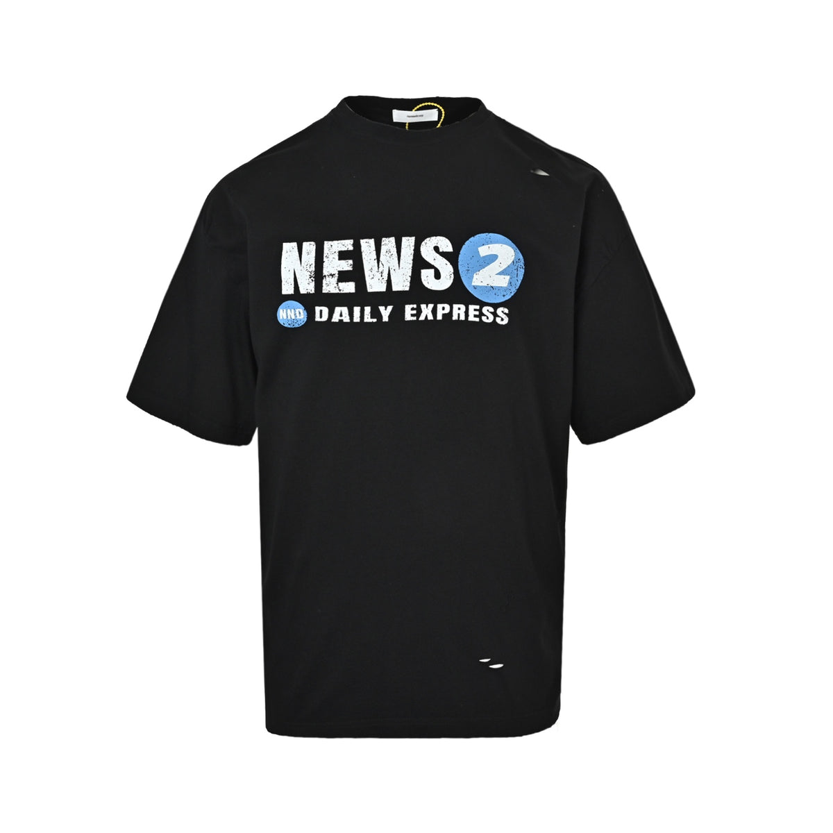 NO PUBLIK Watermelon NEWS 2 damaged letter washed and distressed printed short sleeves