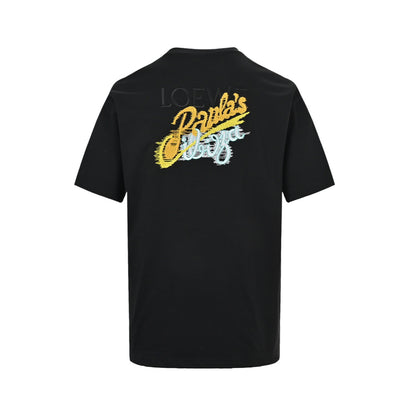 Loewe/Luo Yiwei 26ss contrasting color embroidered letter logo short sleeves