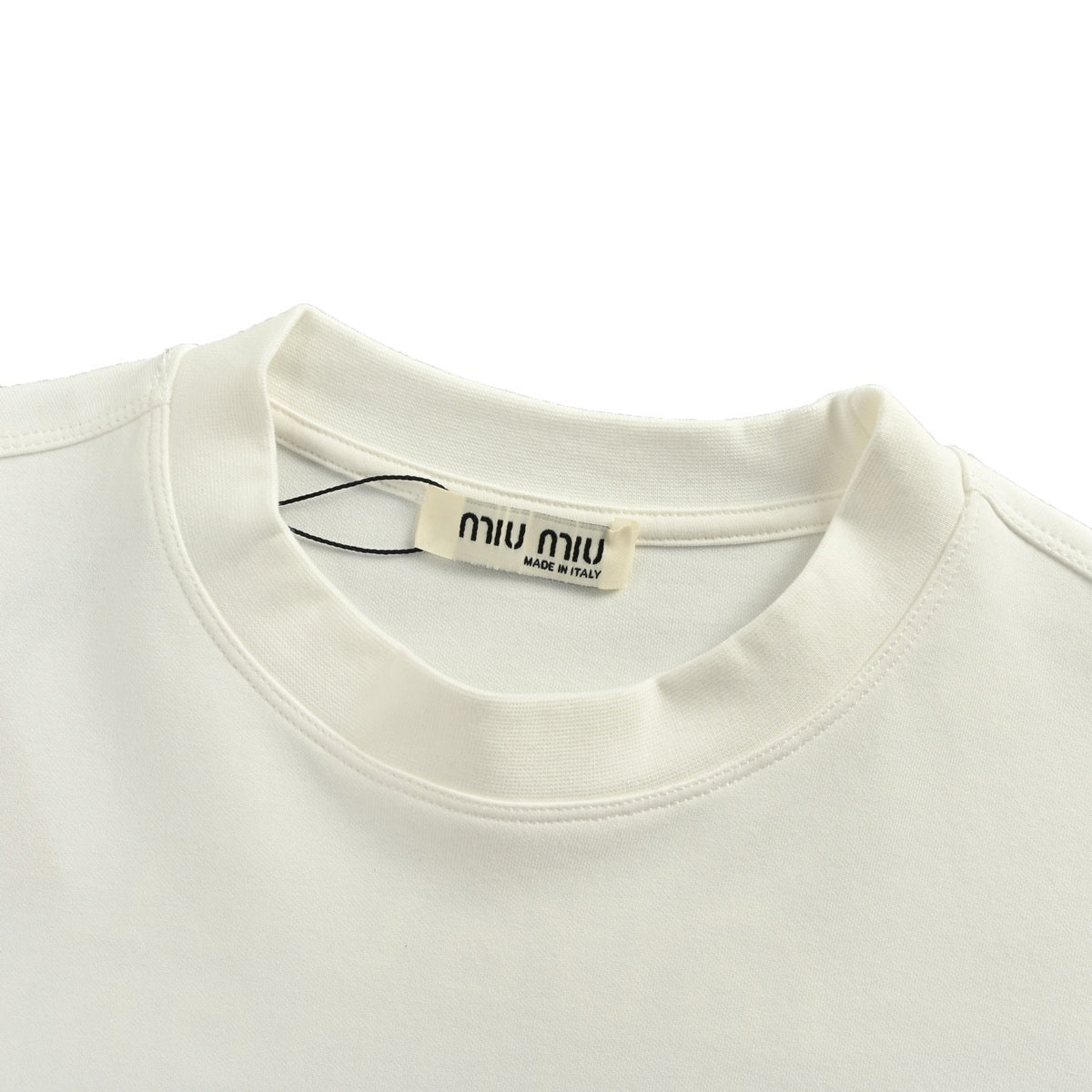 Miu Miu foam patch embroidered long-sleeved T-shirt with large logo on the back