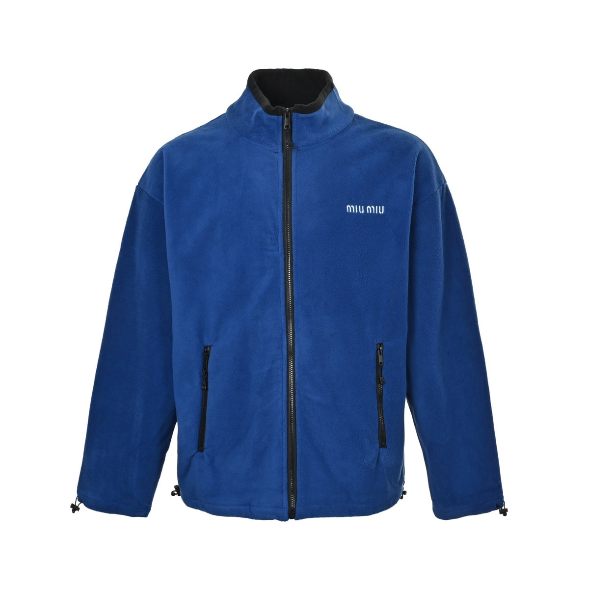 Miu Miu embroidered logo polar fleece zipper jacket