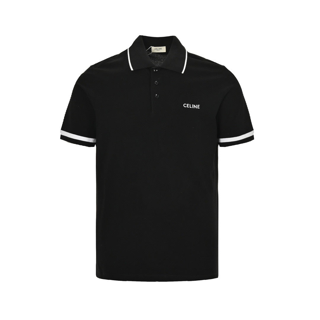 Celine classic embroidered small label Polo short sleeves