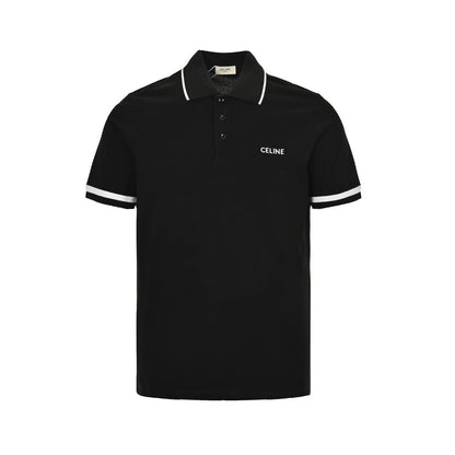 Celine classic embroidered small label Polo short sleeves