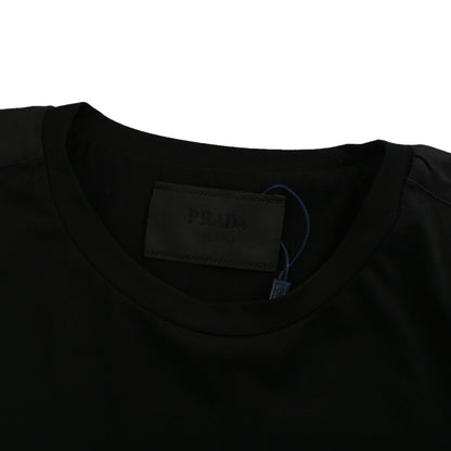 Prada sleeves triangle logo pocket nylon splicing short sleeves