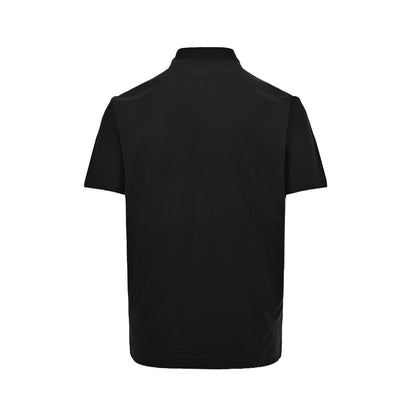 Prada 25ss triangle half zipper Polo short sleeves