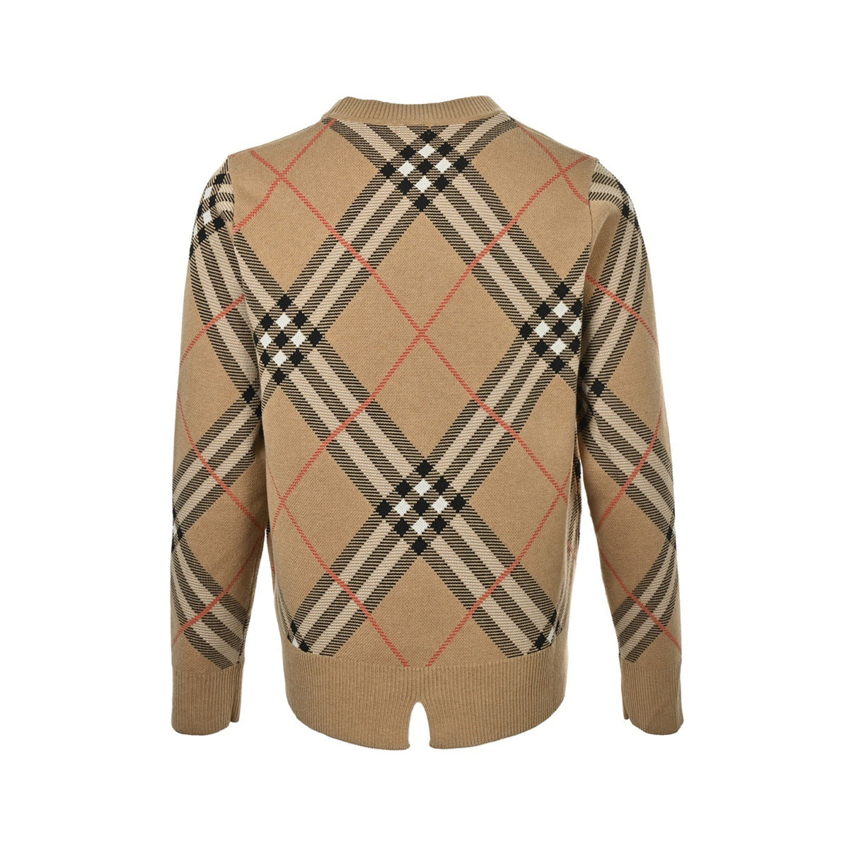 Burberry 24Fw diagonal plaid round neck knitted sweater
