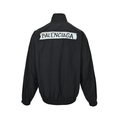 Balenciaga tape print stand collar jacket