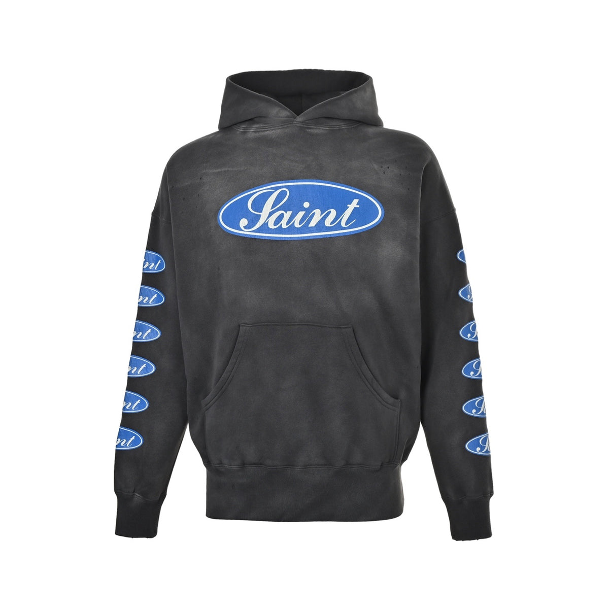 SAINT MICHAEL blue label barrage print hooded sweatshirt