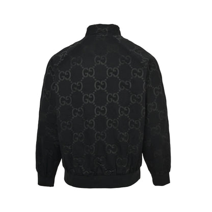 Gucci Double G all-over printed canvas stand-up collar padded jacket