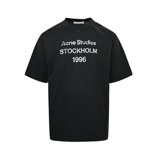 Acne Studios 1996 airbrushed distressed logo printed short sleeves