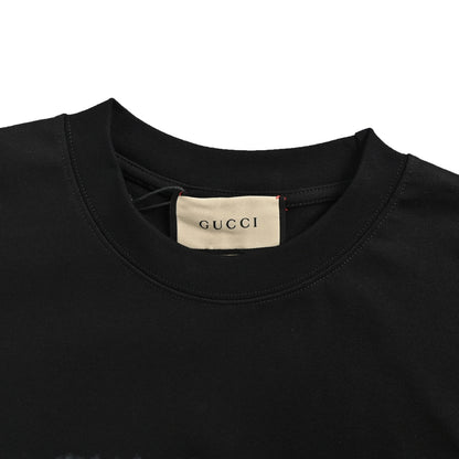 Gucci 26ss cracked belt printed short sleeves