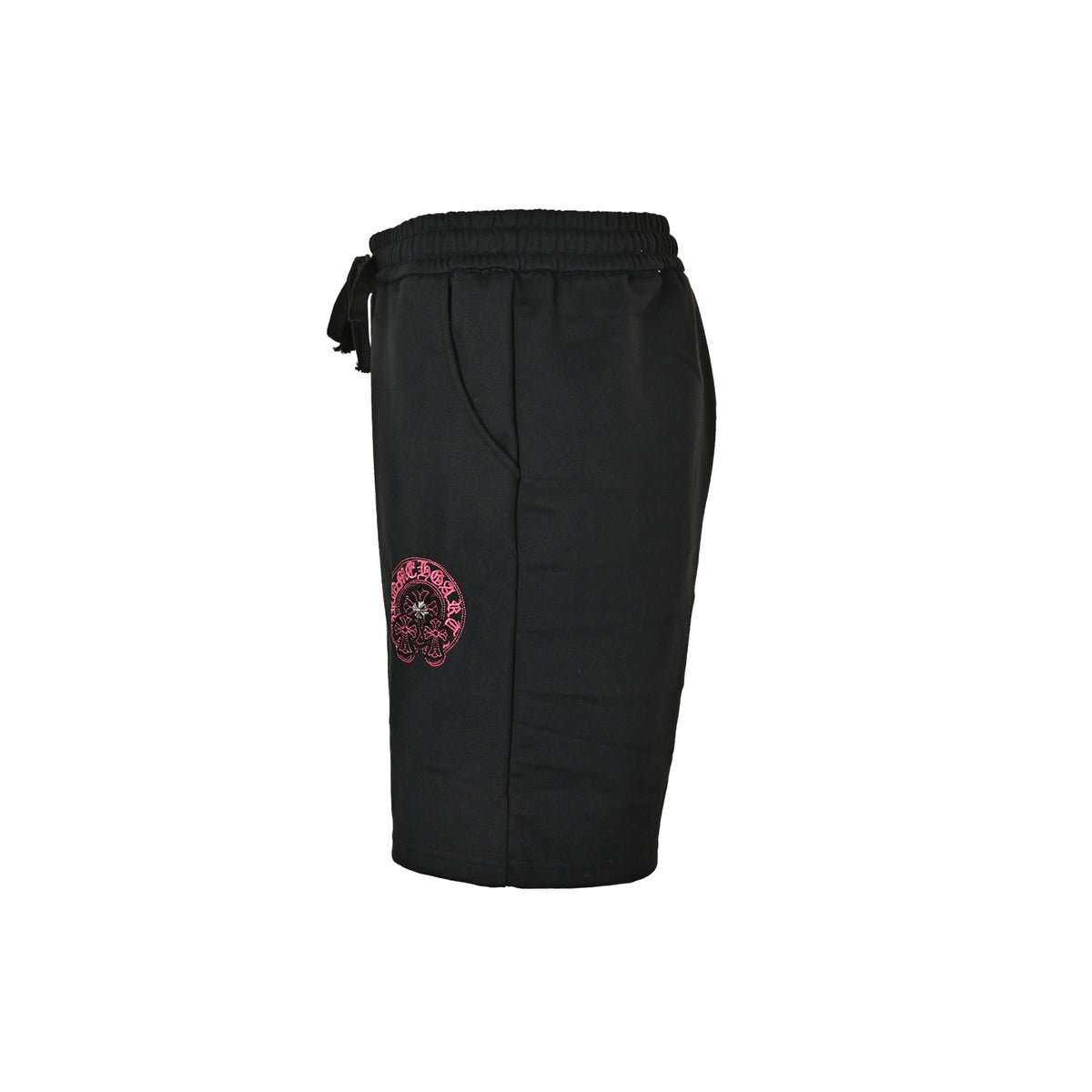 Chrome Hearts Sanskrit horseshoe cross pink embroidered shorts