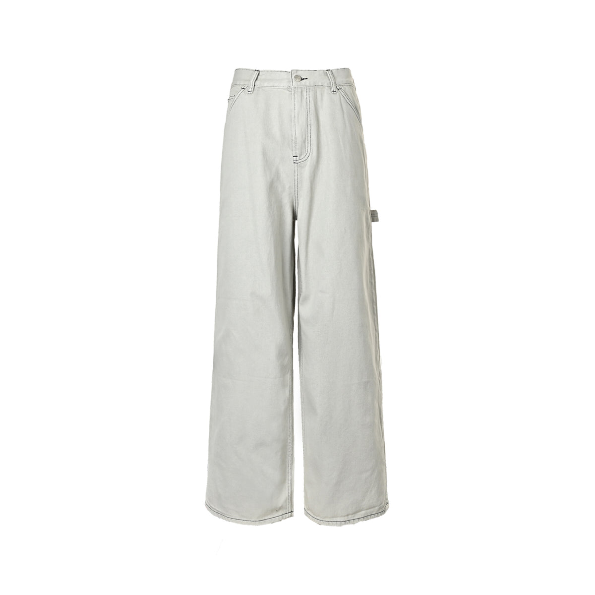 Acne Studios bow-dyed topstitched off-white jeans