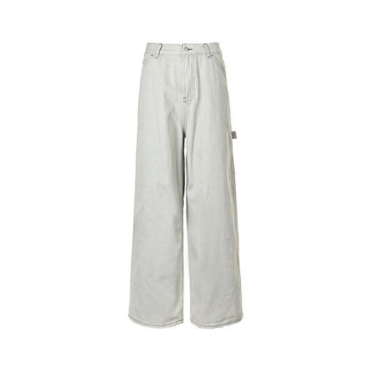 Acne Studios bow-dyed topstitched off-white jeans