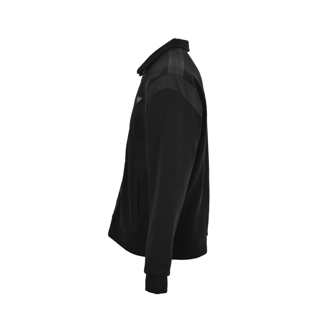 Prada triangle logo patchwork zipper jacket