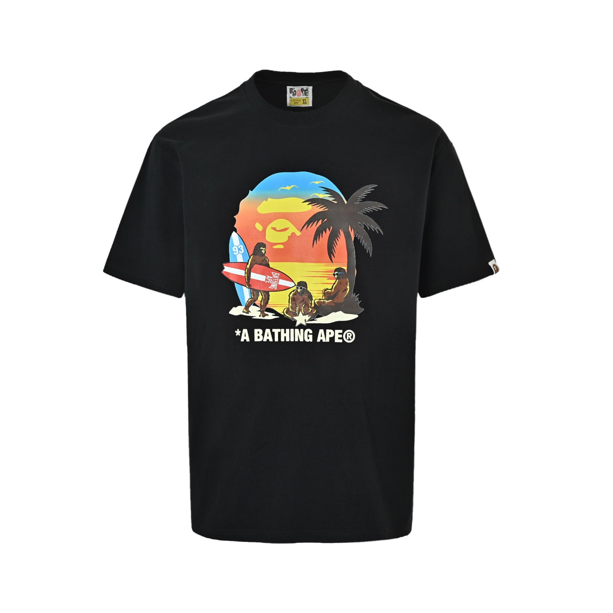 Bape 26ss sunset ape coconut tree print short sleeves
