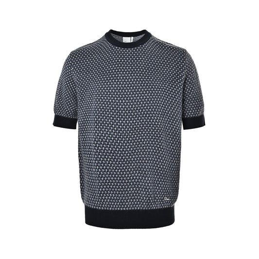 Dior 26ss jacquard embroidered knitted short sleeves