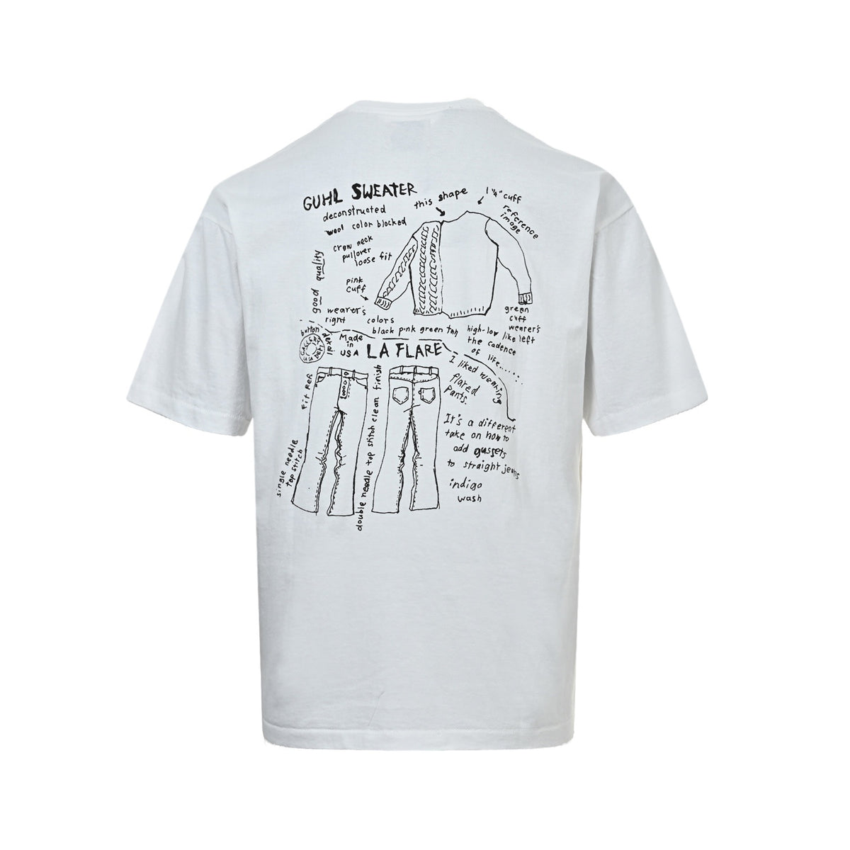 GALLERY DEPT 25ss sketch French letter printed short sleeves