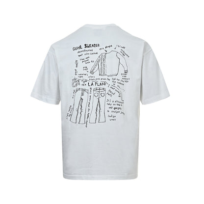 GALLERY DEPT 25ss sketch French letter printed short sleeves