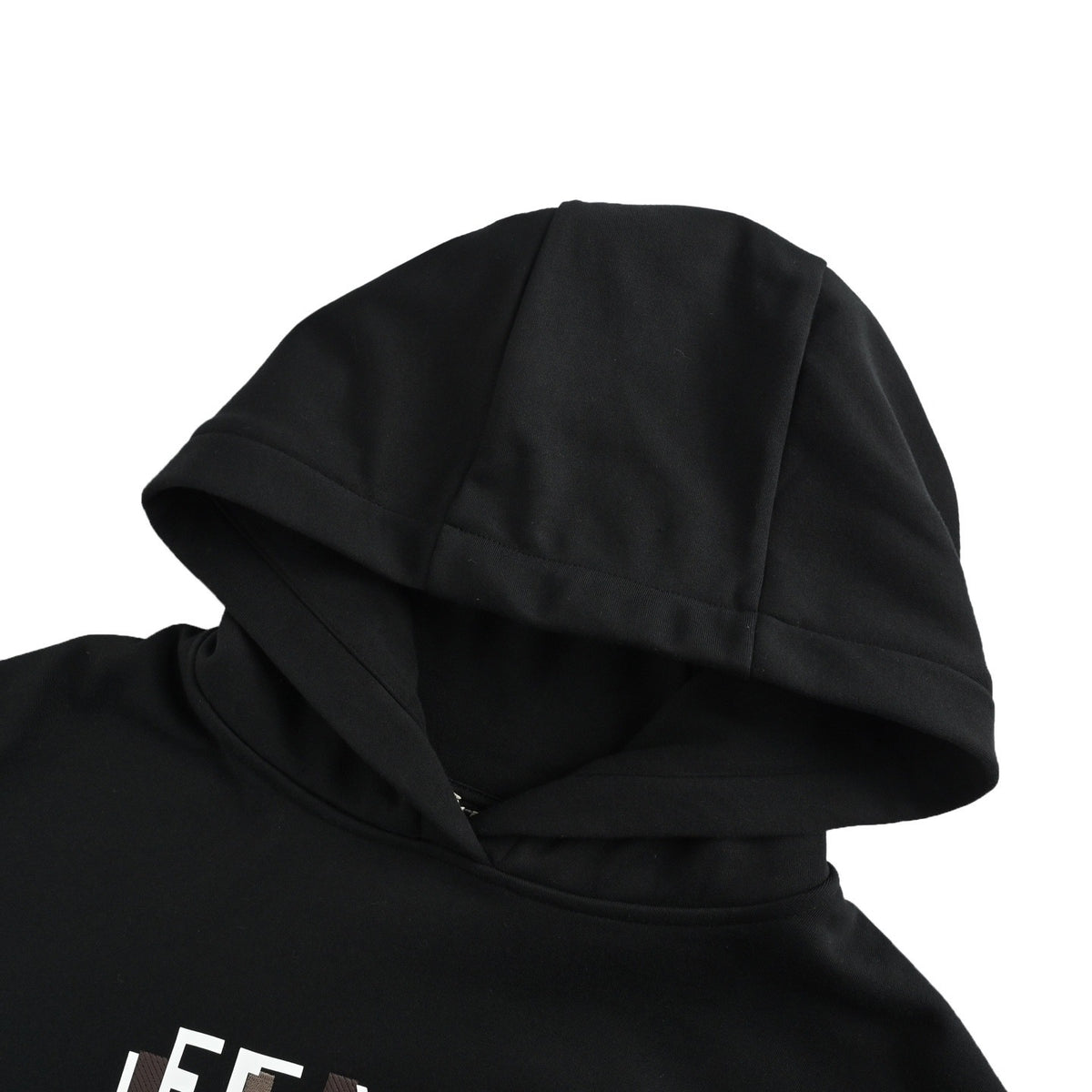 Fendi 25Fw letter embroidered velvet hooded sweatshirt