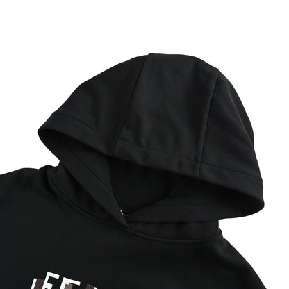 Fendi 25Fw letter embroidered velvet hooded sweatshirt