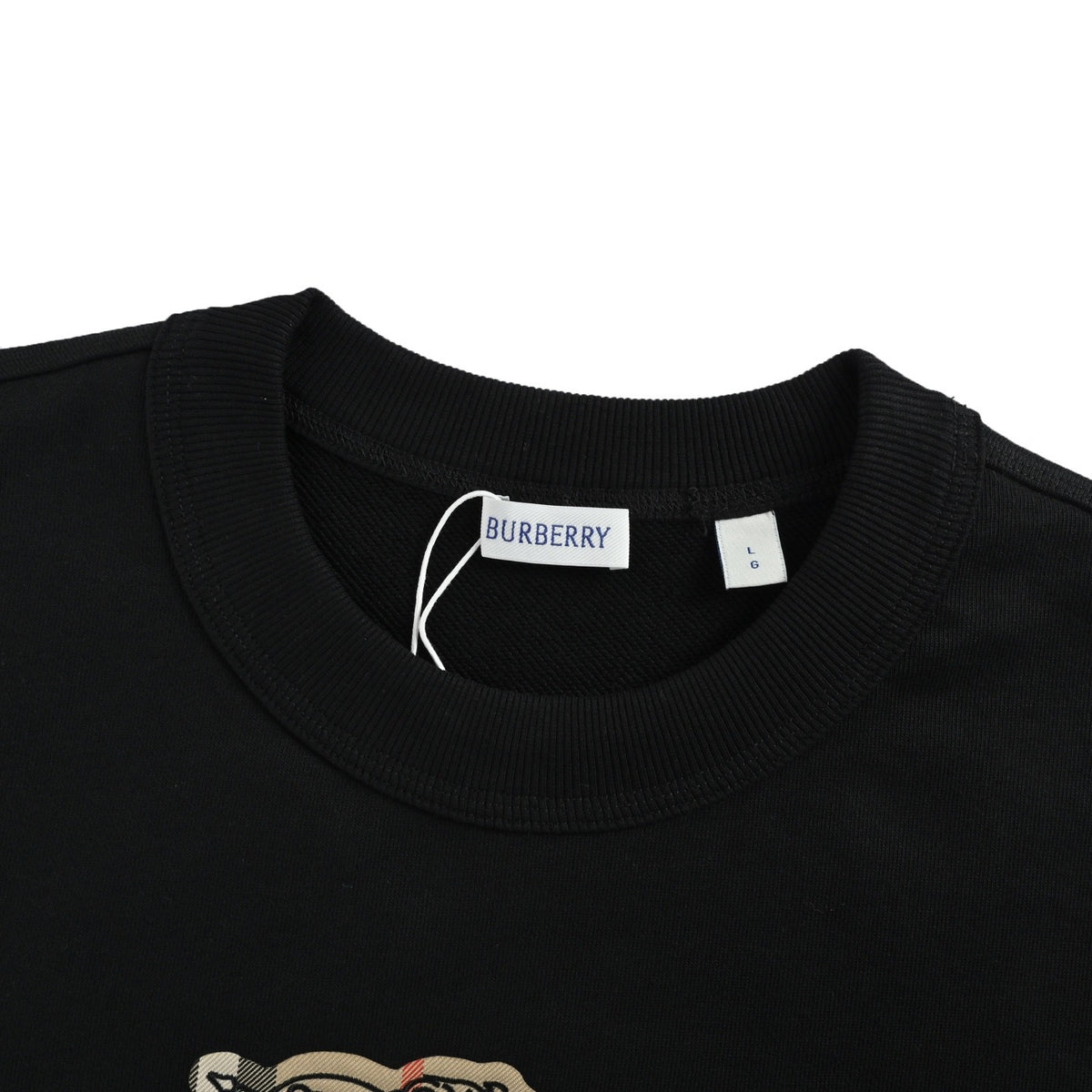 Burberry 25Fw plaid patch war horse embroidered round neck sweatshirt