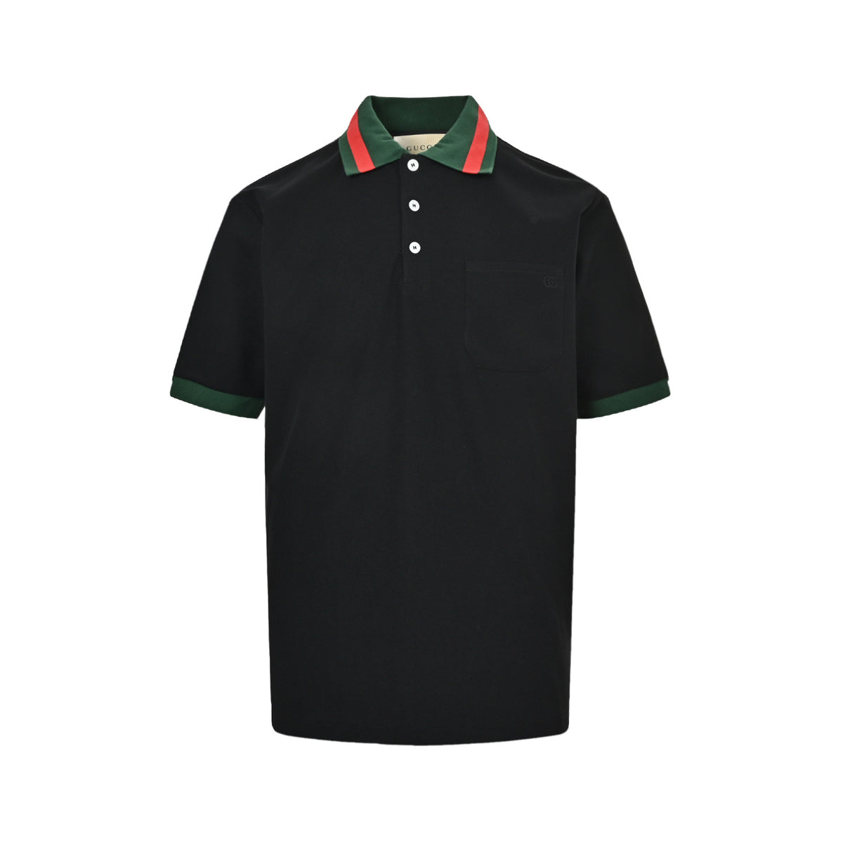 Gucci classic red and green webbing double G dark pattern embroidery Polo short sleeves