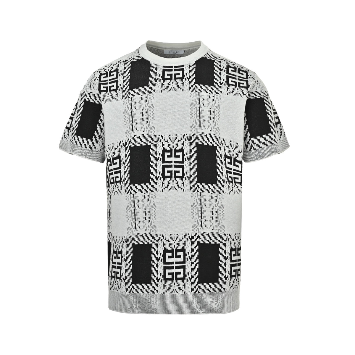 GIVENCHY all-over lattice jacquard knitted short sleeves