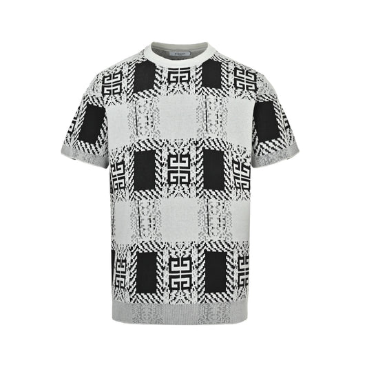 GIVENCHY all-over lattice jacquard knitted short sleeves